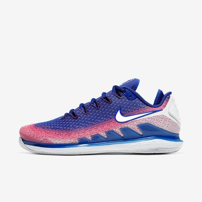 Nike Mens Air Zoom Vapor X Knit Tennis Shoes - Blue/Flash Crimson - main image
