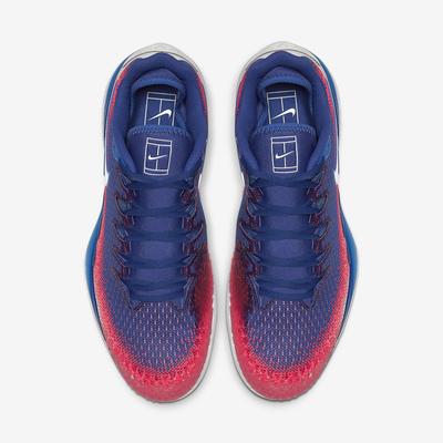 Nike Mens Air Zoom Vapor X Knit Tennis Shoes - Blue/Flash Crimson - main image