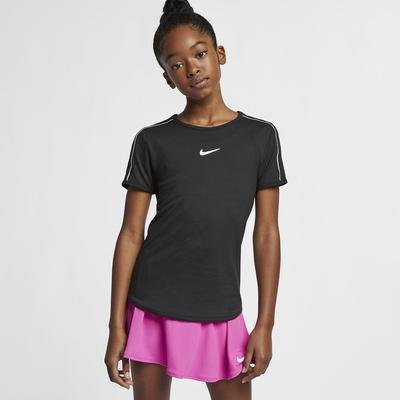 Nike Girls Dri-FIT Tennis Top - Black - Tennisnuts.com