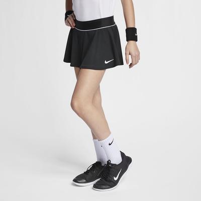 Nike Girls Dri-FIT Tennis Skort - Black/White - main image