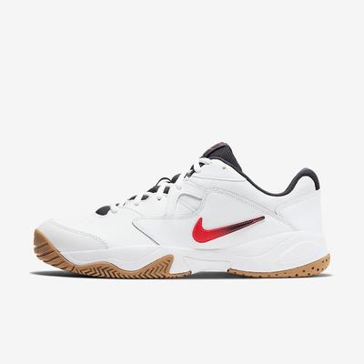 Nike Mens Court Lite 2 Tennis Shoes - White/Laser Crimson/Gridiron - main image