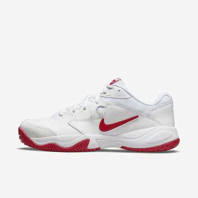 Nike Mens Court Lite 2 Tennis Shoes - White/Red