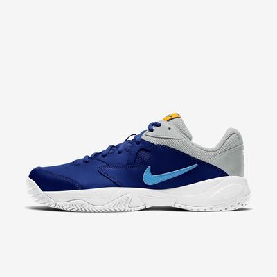 Men's court lite 2 tennis shoes white and game royal top