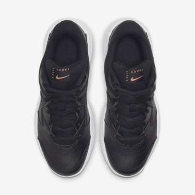Nike Womens Lite 2 Tennis Shoes - Black/Rose Gold