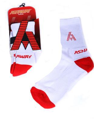 Ashaway AS03 Sports Socks (1 Pair) - White/Red