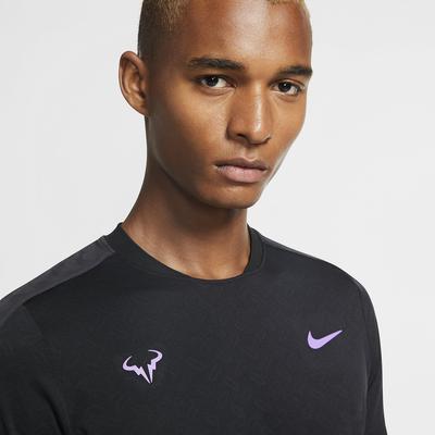 Nike Mens AeroReact Rafa Top - Black/Bright Violet