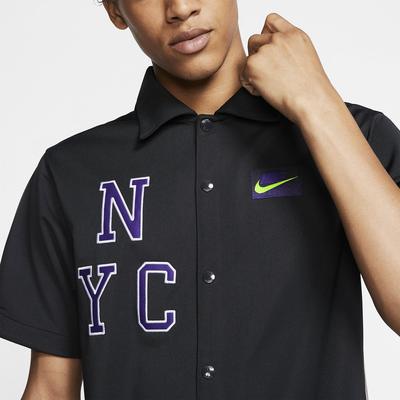 Nike Mens Short-Sleeve Tennis Top - Off Noir/Volt
