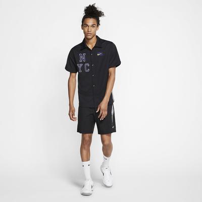 Nike Mens Short-Sleeve Tennis Top - Off Noir/Volt - main image