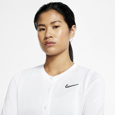 Nike Womens Tennis Cardigan - White - Tennisnuts.com