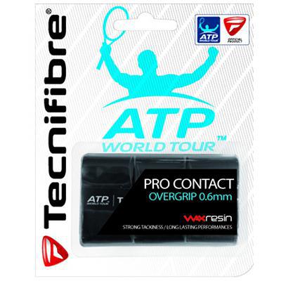 Tecnifibre ATP Pro Contact Overgrips (Pack of 3) - Black