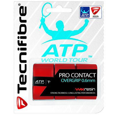 Tecnifibre ATP Pro Contact Overgrips (Pack of 3) - Red