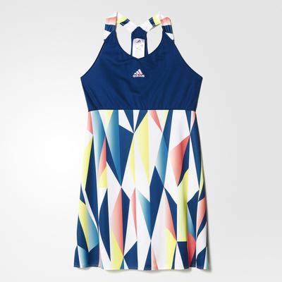 Adidas Girls Pro Tennis Dress - Blue/White