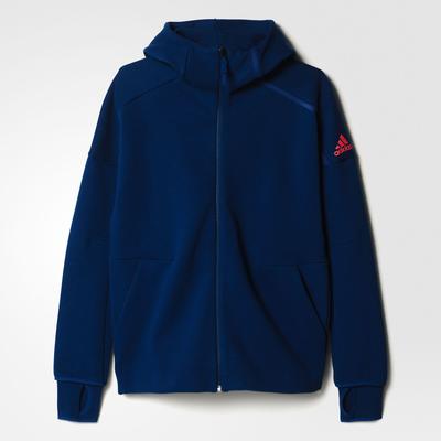 Adidas Mens Pro Daybreaker Hoodie - Tech Steel Blue/Flash Red - main image