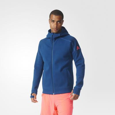 Adidas Mens Pro Daybreaker Hoodie - Tech Steel Blue/Flash Red - main image