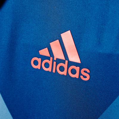Adidas Mens Pro Polo Shirt - Tech Steel Blue/Flash Red - main image
