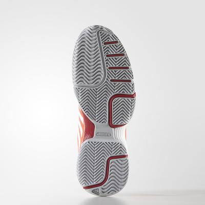 Adidas Womens Barricade Team 4 Tennis Shoes - White/Solar Red - main image