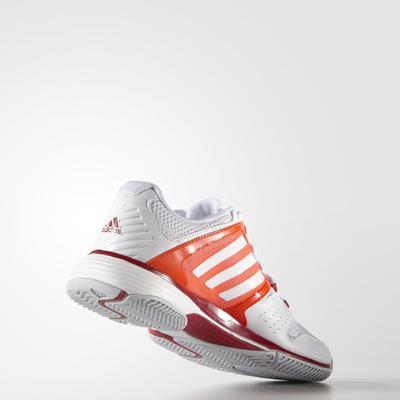 Adidas Womens Barricade Team 4 Tennis Shoes - White/Solar Red - main image