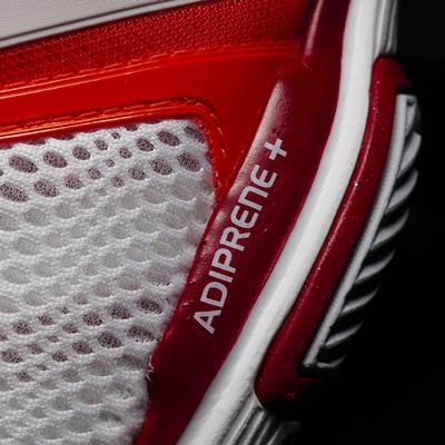 Adidas Womens Barricade Team 4 Tennis Shoes - White/Solar Red - main image