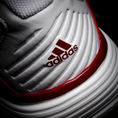 Adidas Womens Barricade Team 4 Tennis Shoes - White/Solar Red - main image