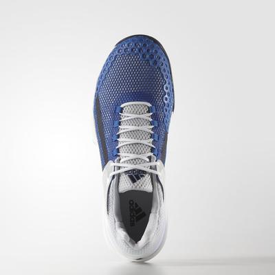 Adidas Mens Adizero Ubersonic Tennis Shoes - White/Navy - main image