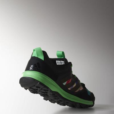 Adidas Mens Kanadia 7 Trail Running Shoes - Black/Flash Green - main image