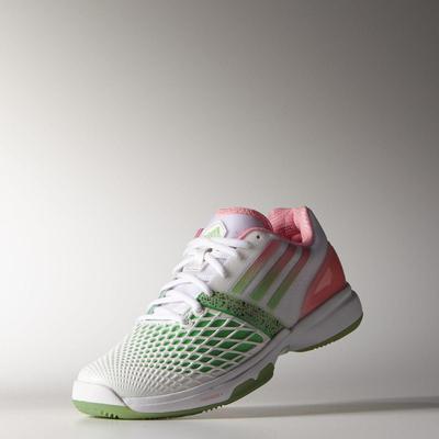 Adidas Womens CC Adizero Tempaia 3 Tennis Shoes - White/Green/Red - main image
