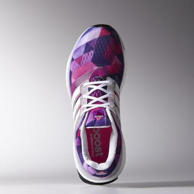 Adidas Womens Energy Boost ESM Running Shoes - White/Purple/Pink - main image