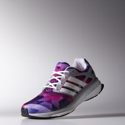 Adidas Womens Energy Boost ESM Running Shoes - White/Purple/Pink - main image