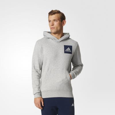 Adidas Mens Essentials Logo Hoodie - Medium Grey Heather
