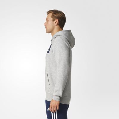 Adidas Mens Essentials Logo Hoodie - Medium Grey Heather - main image