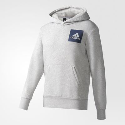 Adidas Mens Essentials Logo Hoodie - Medium Grey Heather - main image