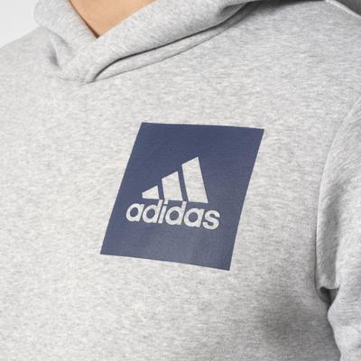 Adidas Mens Essentials Logo Hoodie - Medium Grey Heather - main image