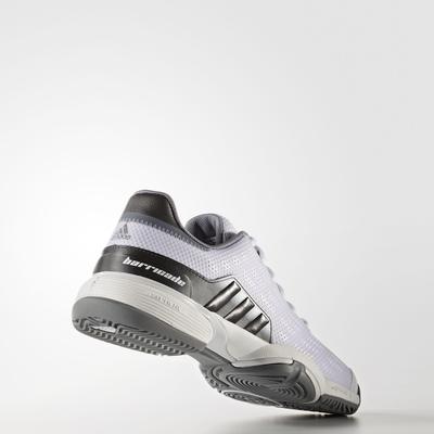 Adidas Kids Barricade Tennis Shoes - White/Grey