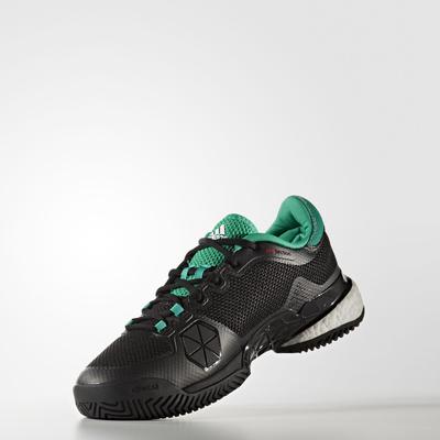 Adidas Mens Barricade Boost 2017 Tennis Shoes - Black/Green - main image