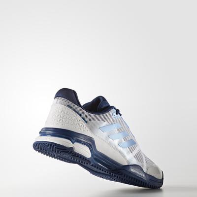 Adidas Mens Barricade Club 2017 Tennis Shoes White Tech Blue Tennisnuts