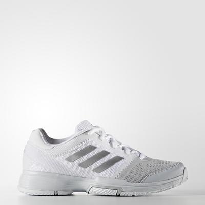Adidas Womens Barricade Club 2017 Tennis Shoes - White/Silver
