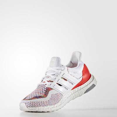 Adidas Mens Ultra Boost Running Shoes - White/Red - main image
