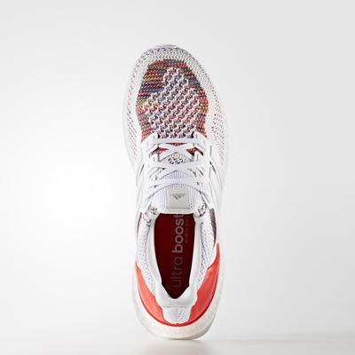 Adidas Mens Ultra Boost Running Shoes - White/Red - main image