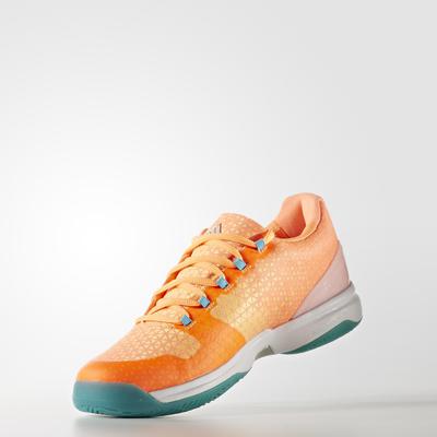 Adidas Womens Adizero Ubersonic 2.0 Tennis Shoes - Glow Orange/Silver - main image