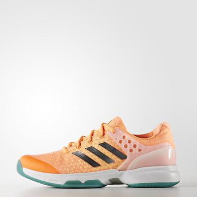 Adidas Womens Adizero Ubersonic 2.0 Tennis Shoes - Glow Orange/Silver