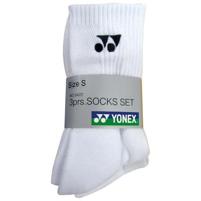 Yonex W8422 Socks (3 Pairs) - White - main image