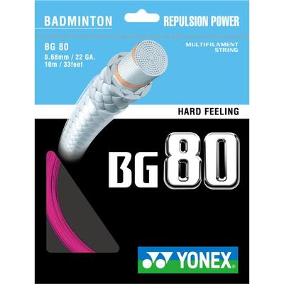Yonex BG80 Badminton String Set - Neon Pink