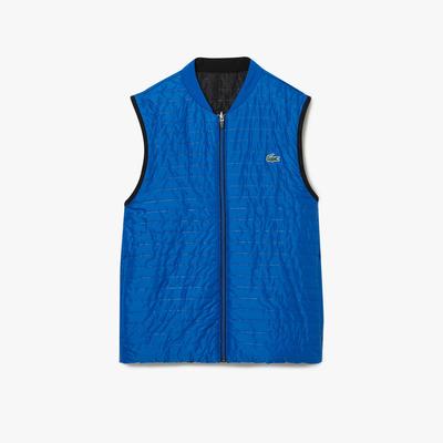 Lacoste Mens Sport Padded And Reversible Vest Jacket - Black/Blue
