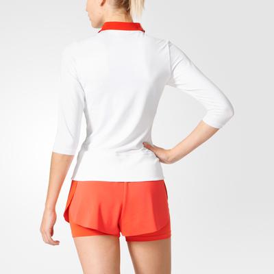 Adidas Womens SMC Barricade Long Sleeve Top - White/Poppy Red - main image