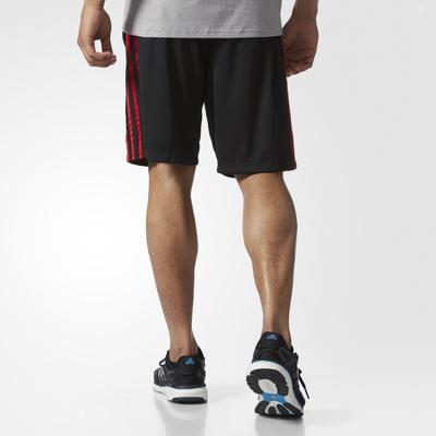 Adidas Mens D2M 3-Stripes Shorts - Black/Red - main image