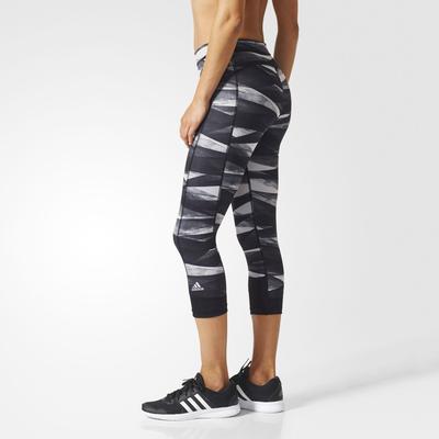 Adidas Womens Techfit 3/4 Tights - Grey Print - main image