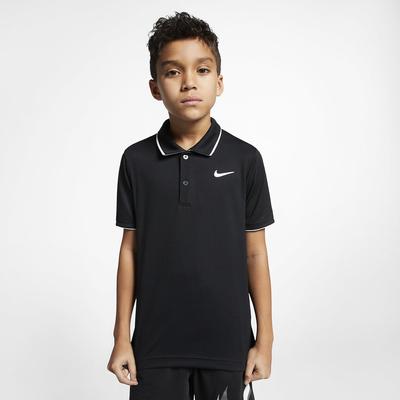 Nike Boys Dri-FIT Tennis Polo - Black/White