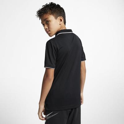 Nike Boys Dri-FIT Tennis Polo - Black/White