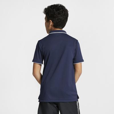 Nike Boys Dri-FIT Tennis Polo - Obsidian/White - main image