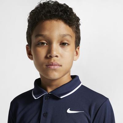 Nike Boys Dri-FIT Tennis Polo - Obsidian/White - main image